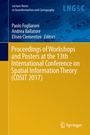 Cover: Proceedings of Workshops and Posters at the 13th International Conference on Spatial Information Theory (COSIT 2017) - Springer