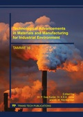 Cover: Technological Advancements in Materials and Manufacturing for Industrial Environment - Trans Tech Publications Ltd