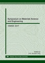 Cover: Symposium on Materials Science and Engineering - Trans Tech Publications Ltd