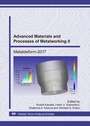 Cover: Advanced Materials and Processes of Metalworking II - Trans Tech Publications Ltd