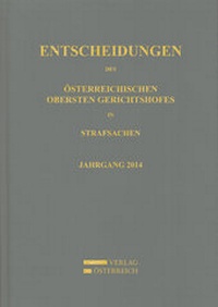 Abbildung von: Entscheidungen des Österreichischen Obersten Gerichtshofes in Strafsachen - Verlag Österreich