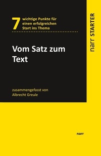 Enlarge image Cover: Vom Satz zum Text - Narr Francke Attempto
