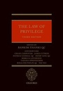 Cover: The Law of Privilege - Oxford University Press