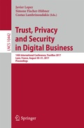 Cover: Trust, Privacy and Security in Digital Business - Springer
