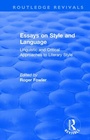 Cover: Routledge Revivals: Essays on Style and Language (1966) - Routledge
