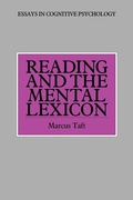 Cover: Reading and the Mental Lexicon - Psychology Press Ltd