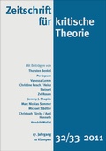 Cover: Zeitschrift f&uuml;r kritische Theorie / Zeitschrift f&uuml;r kritische Theorie, Heft 32/33 (2011) - zu Klampen Verlag