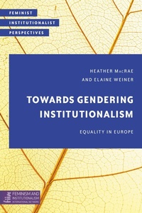 Enlarge image Cover: Towards Gendering Institutionalism - Rowman & Littlefield Publishers