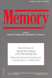 Enlarge image Cover: Memory Tests and Techniques - Psychology Press Ltd