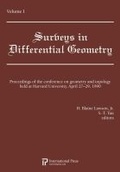 Cover: Proceedings of the Conference on Geometry and Topology held at Harvard University, April 27-29, 1990, Volume 1 - International Press of Boston Inc