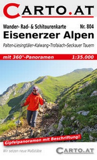 Abbildung von: Wander- Rad- & Schitourenkarte 804 Eisenerzer Alpen - CARTO.AT