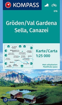 Abbildung von: KOMPASS Wanderkarte 616 Gröden, Val Gardena, Sella, Canazei 1:25.000 - KOMPASS-Karten