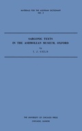 Cover: Sargonic Texts in the Ashmolean Museum, Oxford - Institute for the Study of Ancient Cultures