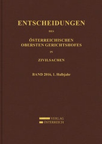 Abbildung von: Entscheidungen des Obersten Gerichtshofes in Zivilsachen - Verlag Österreich