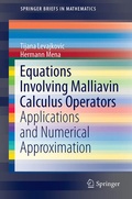 Cover: Equations Involving Malliavin Calculus Operators - Springer