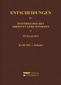 Abbildung von: Entscheidungen des Obersten Gerichtshofes in Zivilsachen - Verlag Österreich