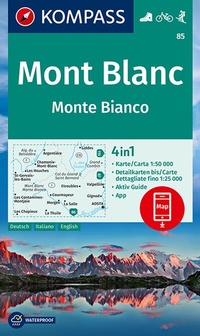 Abbildung von: KOMPASS Wanderkarte 85 Mont Blanc, Monte Bianco 1:50.000 - KOMPASS-Karten