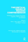 Cover: Theoretical Issues in Reading Comprehension - Routledge