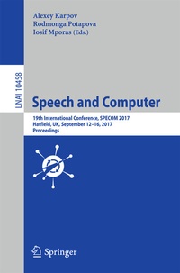 Abbildung von: Speech and Computer - Springer