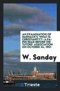 Cover: An Examination of Harnack's 'what Is Christianity?' - Trieste Publishing
