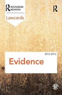 Abbildung von: Evidence Lawcards 2012-2013 - Routledge