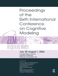 Cover: Sixth International Conference on Cognitive Modeling - Psychology Press Ltd
