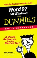Cover: Word 97 for Windows for Dummies Quick Reference - Hungry Minds Inc,U.S.