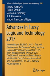 Enlarge image Cover: Advances in Fuzzy Logic and Technology 2017 - Springer