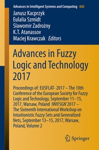 Enlarge image Cover: Advances in Fuzzy Logic and Technology 2017 - Springer