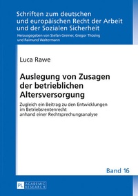 Abbildung von: Auslegung von Zusagen der betrieblichen Altersversorgung - Peter Lang Verlag