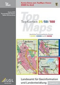 Abbildung von: TopMaps Topkarten 25-50-100 - Landesamt für Geoinformation und Landentwicklung Baden-Württemberg (LGL)