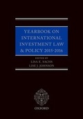Cover: Yearbook on International Investment Law & Policy 2015-2016 - Oxford University Press