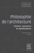 Cover: Textes Cles de Philosophie de l'Architecture - Librarie Philosophique J. Vrin