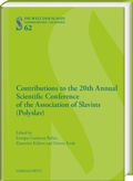 Cover: Contributions to the 20th Annual Scientific Conference of the Association of Slavists (Polyslav) - Harrassowitz Verlag