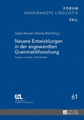 Cover: Neuere Entwicklungen in der angewandten Grammatikforschung - Peter Lang Verlag