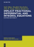 Cover: Implicit Fractional Differential and Integral Equations - De Gruyter