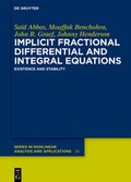 Cover: Implicit Fractional Differential and Integral Equations - De Gruyter