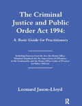 Cover: The Criminal Justice and Public Order Act 1994 - Routledge