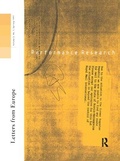 Cover: Performance Research: Letters from Europe - Routledge