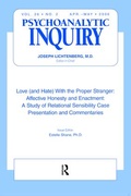 Cover: Love (and Hate) With the Proper Stranger: Affective Honesty and Enactment - Routledge