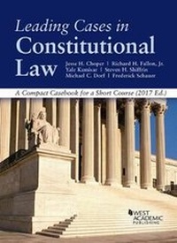 Enlarge image Cover: Leading Cases in Constitutional law, A Compact Casebook for a Short Course - CasebookPlus - West Academic Press