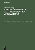 Cover: Abbaugerechtigkeiten - Kyffh&auml;userbund - De Gruyter