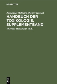 Abbildung von: Handbuch der Toxikologie, Supplementband - De Gruyter