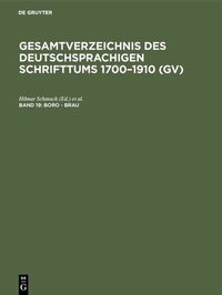 Abbildung von: Boro - Brau - De Gruyter Saur
