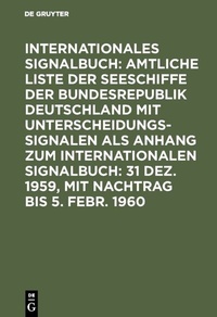 Abbildung von: 31 Dez. 1959, mit Nachtrag bis 5. Febr. 1960 - De Gruyter