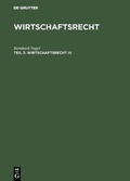 Cover: Wirtschaftsrecht III - De Gruyter Oldenbourg
