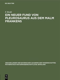 Abbildung von: Ein neuer Fund von Pleurosaurus aus dem Malm Frankens - De Gruyter Oldenbourg