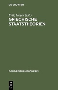 Cover: Griechische Staatstheorien - De Gruyter Oldenbourg