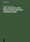 Cover: Zur Analysis des Endlichen und des Unendlichen - De Gruyter Oldenbourg