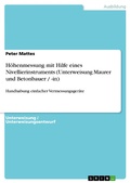 Cover: Handhabung Einfacher Vermessungsgerate - GRIN Verlag